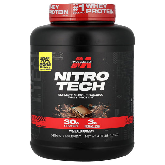 MuscleTech, Nitro-Tech® Whey Protein, Milk Chocolate, 4 lbs (1.81 kg)