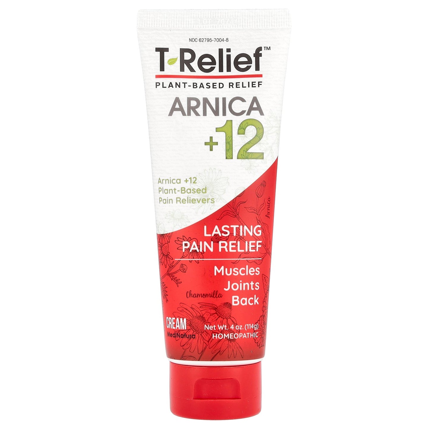 MediNatura, T-Relief™, Arnica +12, Plant-Based Relief Cream, 4 oz (114 g)