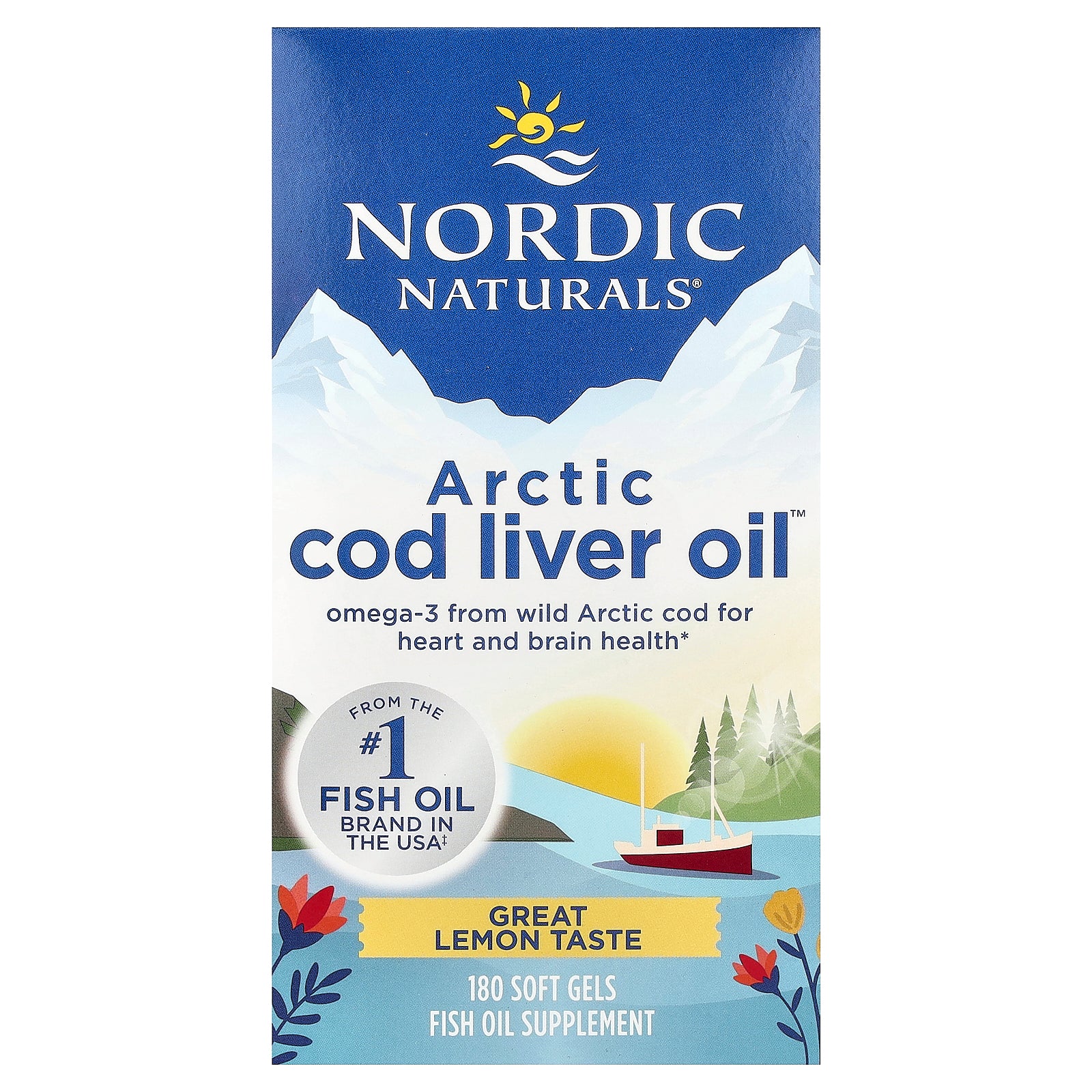 Nordic Naturals, Arctic Cod Liver Oil™, Lemon, 180 Soft Gels