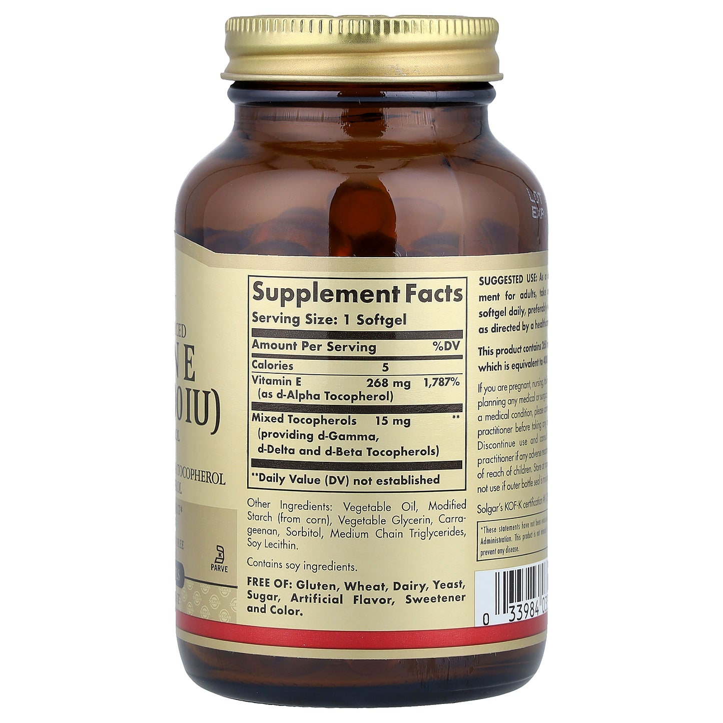 Solgar, Vitamin E, 268 mg (400 IU), 100 Vegan Softgels