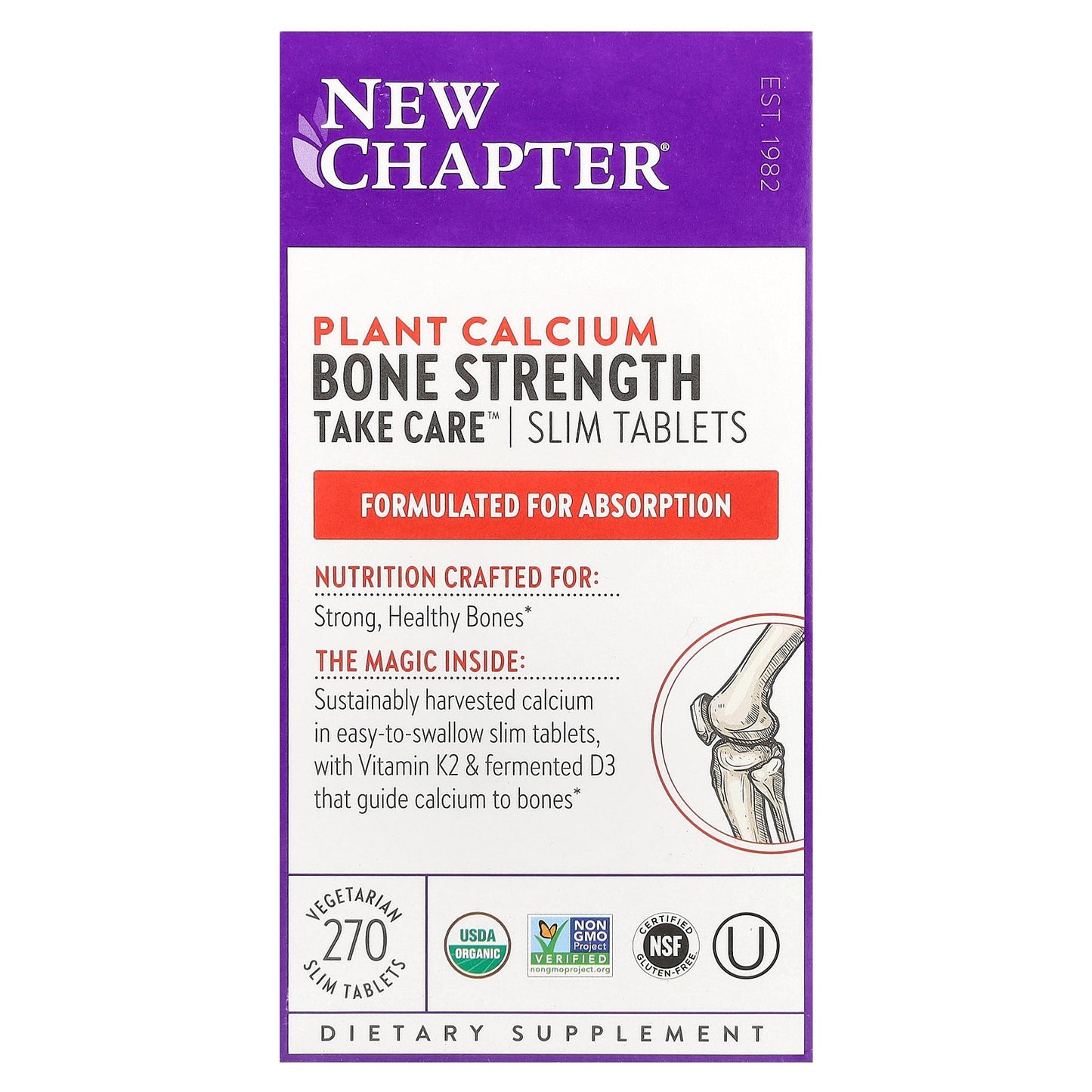 New Chapter, Plant Calcium, Bone Strength Take Care™, 270 Vegetarian Slim Tablets