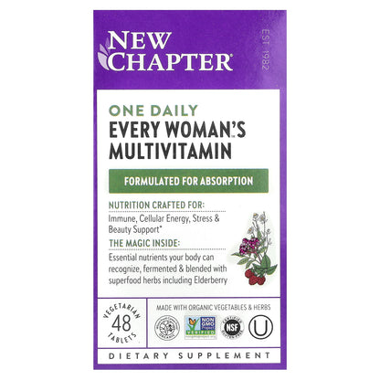 New Chapter, One Daily Every Woman's™ Multivitamin, 48 Vegetarian Tablets