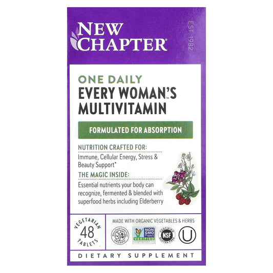 New Chapter, One Daily Every Woman's™ Multivitamin, 48 Vegetarian Tablets