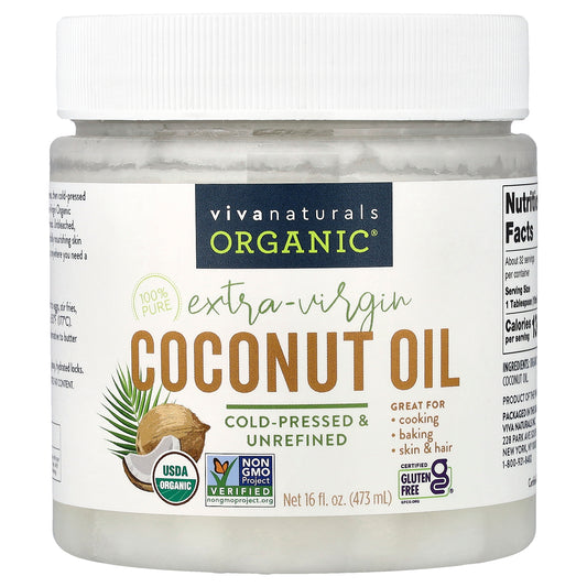 Viva Naturals, Organic®, Extra-Virgin Coconut Oil, 16 fl oz (473 ml)