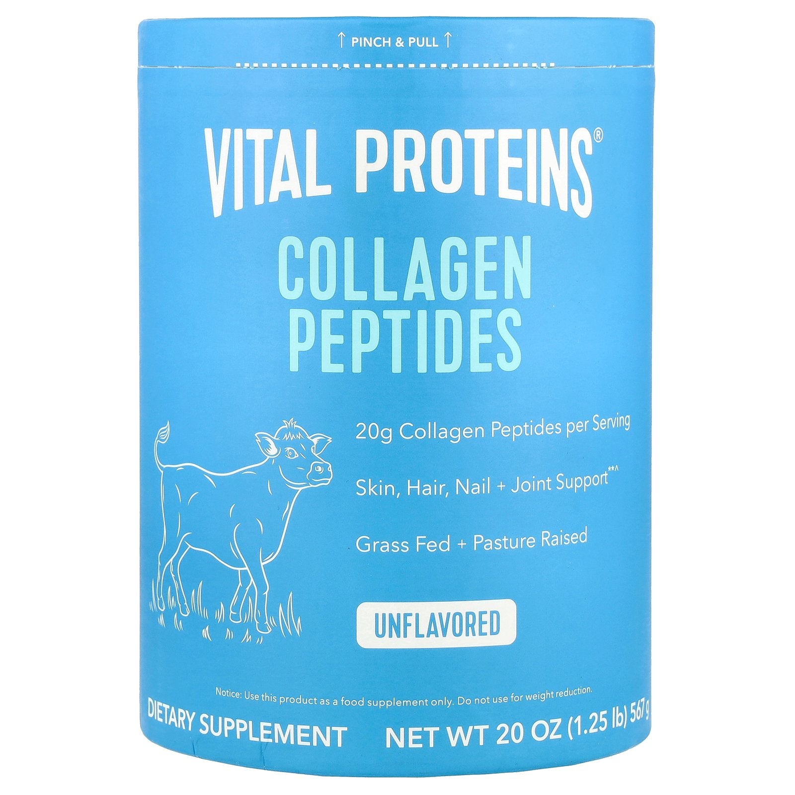 Vital Proteins, Collagen Peptides, Unflavored, 20 oz (567 g)