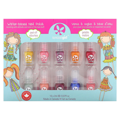 SuncoatGirl, Water-Based Nail Polish Kit, Party Palette, 12 Piece Kit