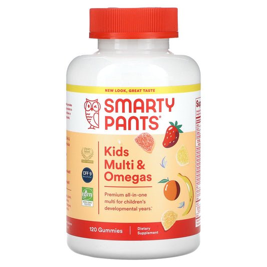 SmartyPants, Kids Multi & Omegas, Lemon, Orange, and Strawberry Banana, 120 Gummies