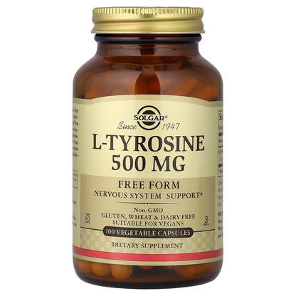Solgar, L-Tyrosine, 500 mg, 100 Vegetable Capsules