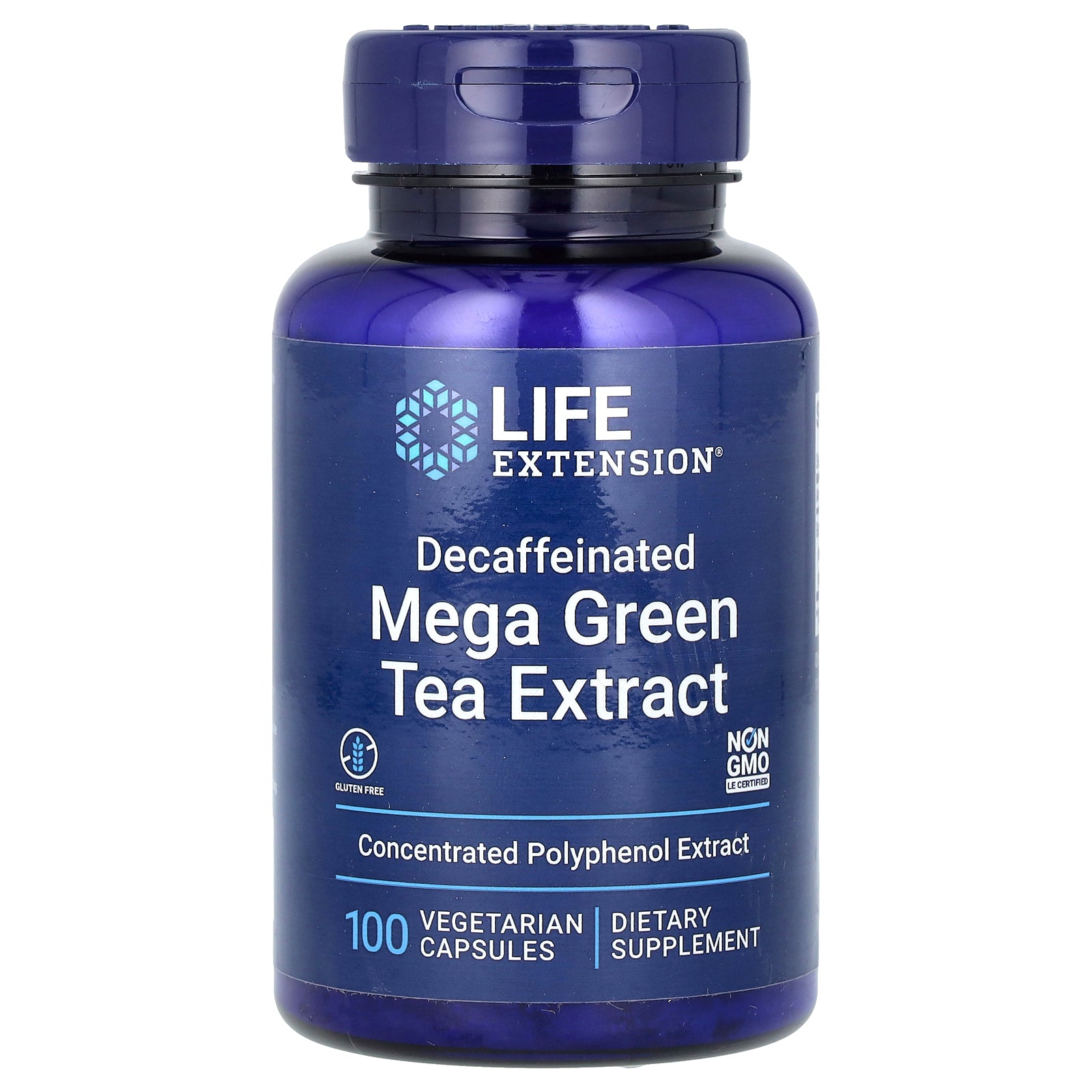 Life Extension, Mega Green Tea Extract, Decaffeinated, 725 mg, 100 Vegetarian Capsules