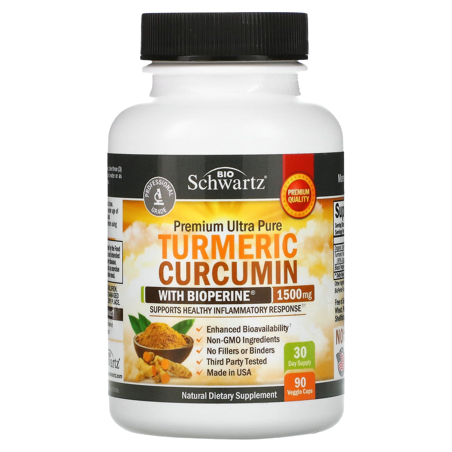 BioSchwartz, Turmeric Curcumin with Bioperine, 1,500 mg, 90 Capsules (500 mg per Capsule)