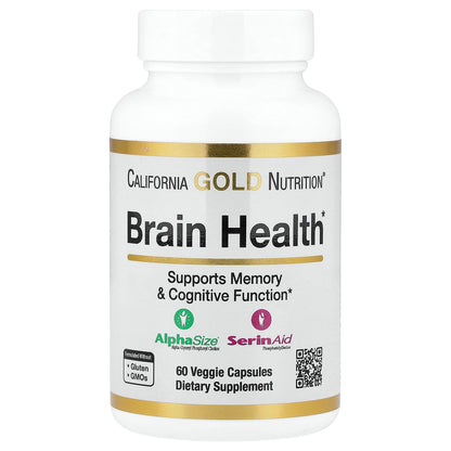 California Gold Nutrition, Brain Health with Alpha-Glycerophosphorylcholine, Calcium, Phosphorus and Phosphatidylserine, 60 Veggie Capsules
