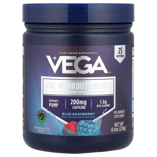 Vega, Pre-Workout Energy, Blue Raspberry, 8.4 oz (238 g)
