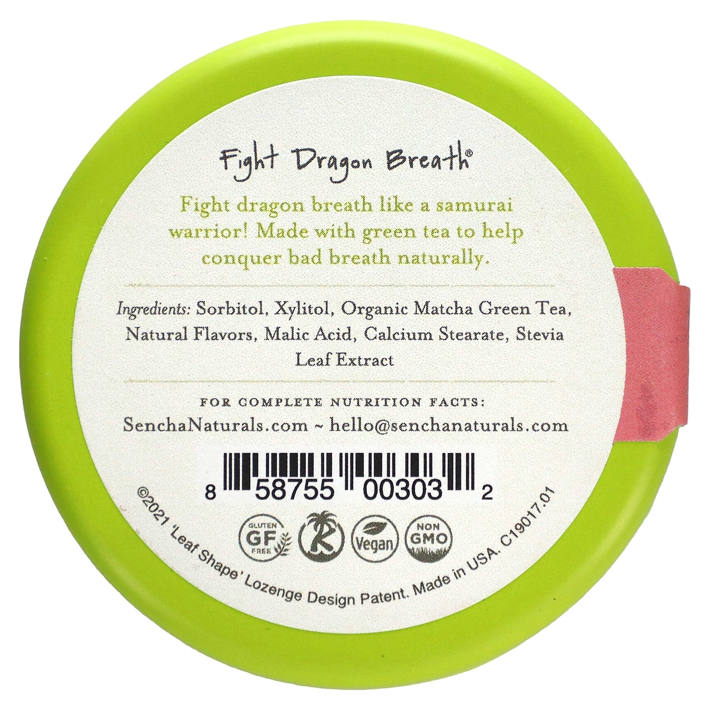 Sencha Naturals, Green Tea Mints, Pink Dragon Fruit, 1.2 oz (35 g)