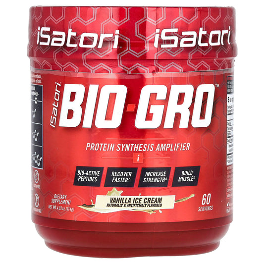 Isatori, Bio-Gro, Protein Synthesis Amplifier, Vanilla Ice Cream, 4.02 oz (114 g)