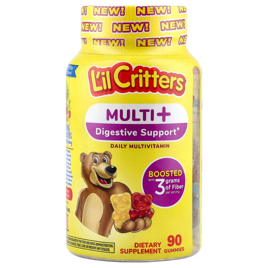 L'il Critters, Multi + Digestive Support, Daily Multivitamin Gummies, Chewy Cherry, Juice Orange , 90 Gummies