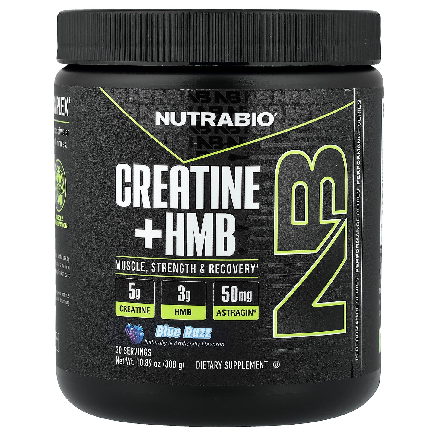 NutraBio, Creatine + HMB, Blue Razz, 10.89 oz (308 g)
