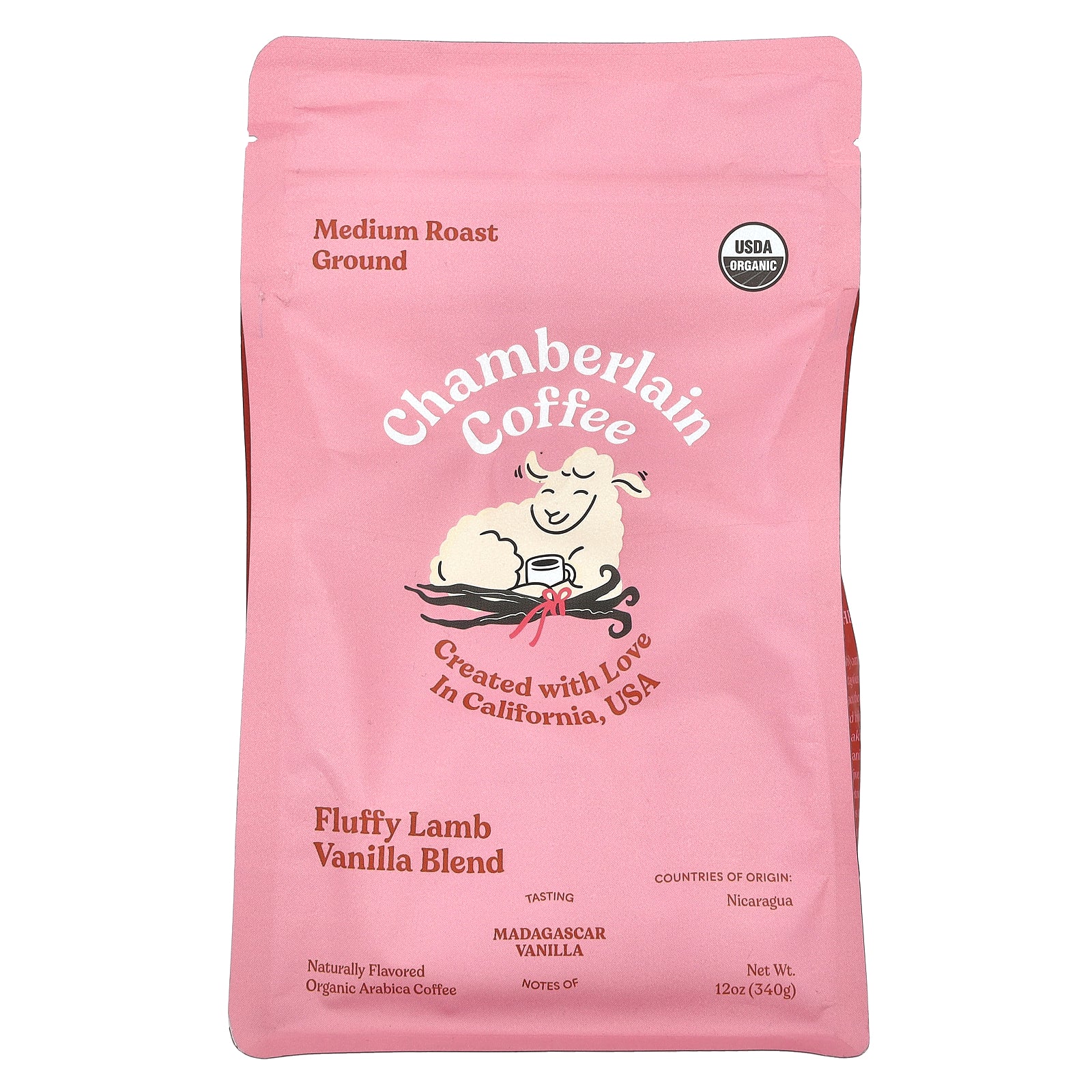 Chamberlain Coffee, Fluffy Lamb Vanilla Blend, Ground, Medium Roast , 12 oz (340 g)