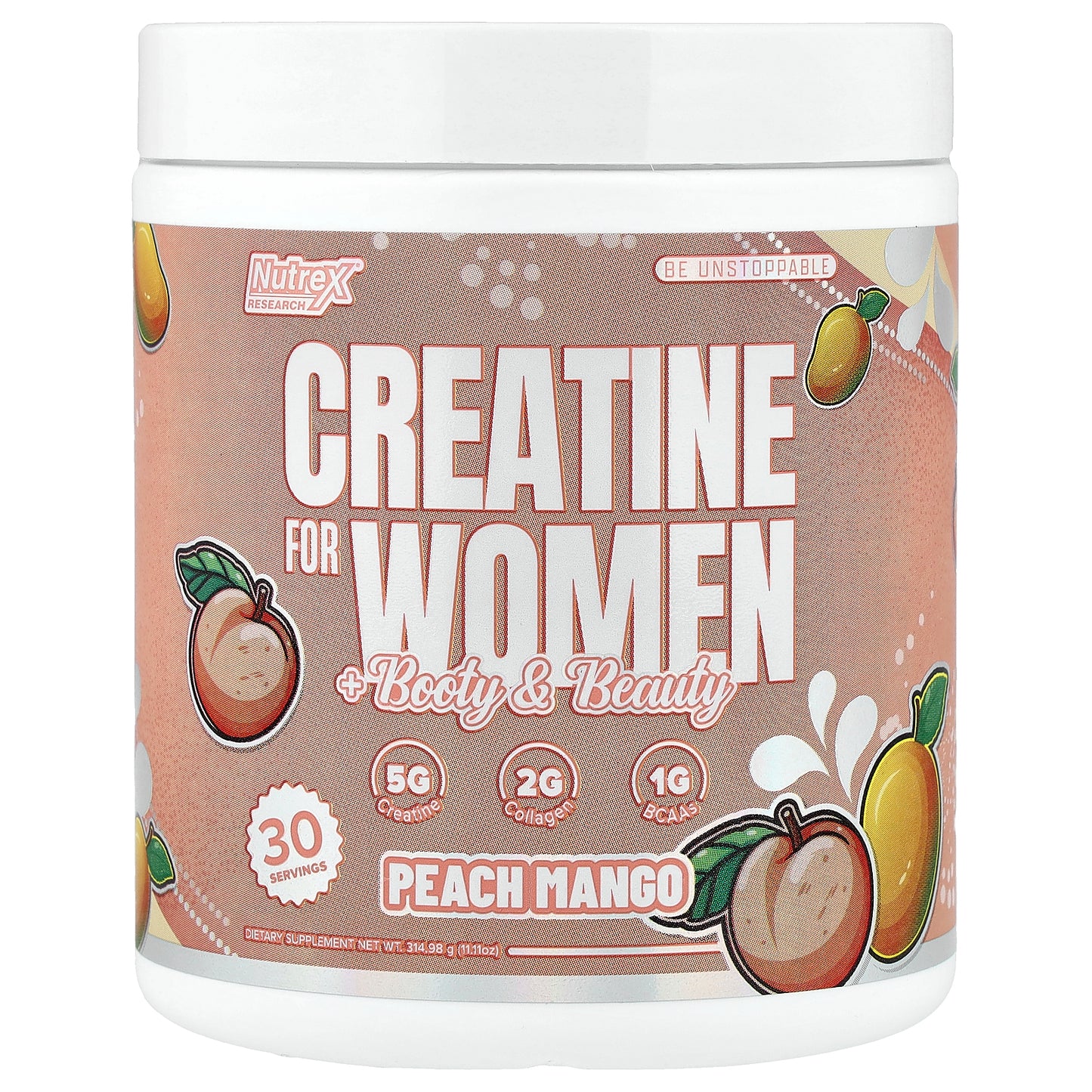 Nutrex Research, Creatine for Women + Booty & Beauty, Peach Mango, 11.11 oz (314.98 g)