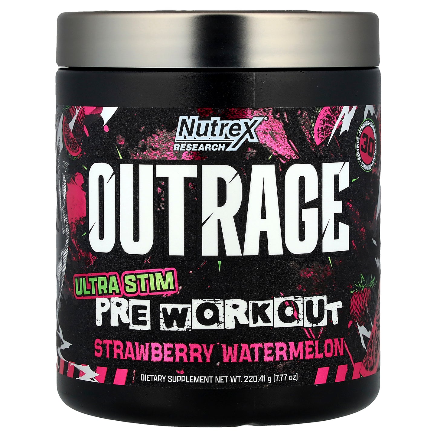 Nutrex Research, Outrage, Ultra Stim Pre Workout, Strawberry Watermelon, 7.77 oz (220.41 g)