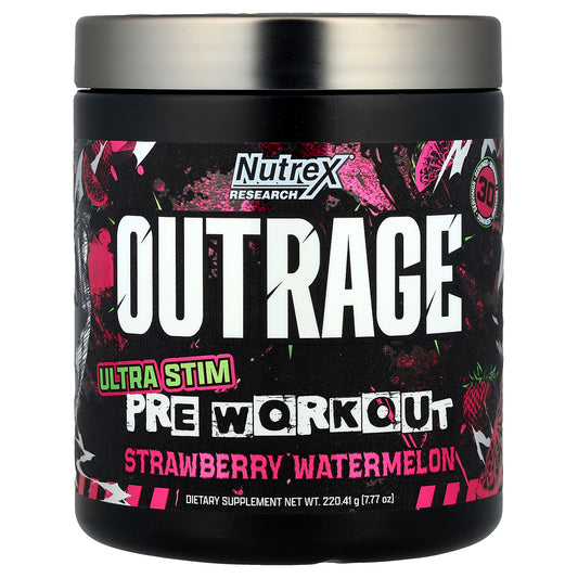 Nutrex Research, Outrage, Ultra Stim Pre Workout, Strawberry Watermelon, 7.77 oz (220.41 g)