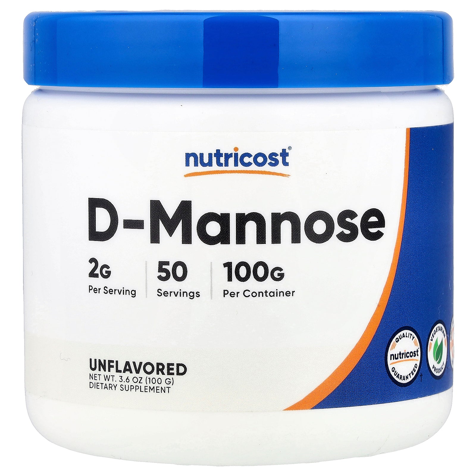 Nutricost, D-Mannose, Unflavored , 3.6 oz (100 g)