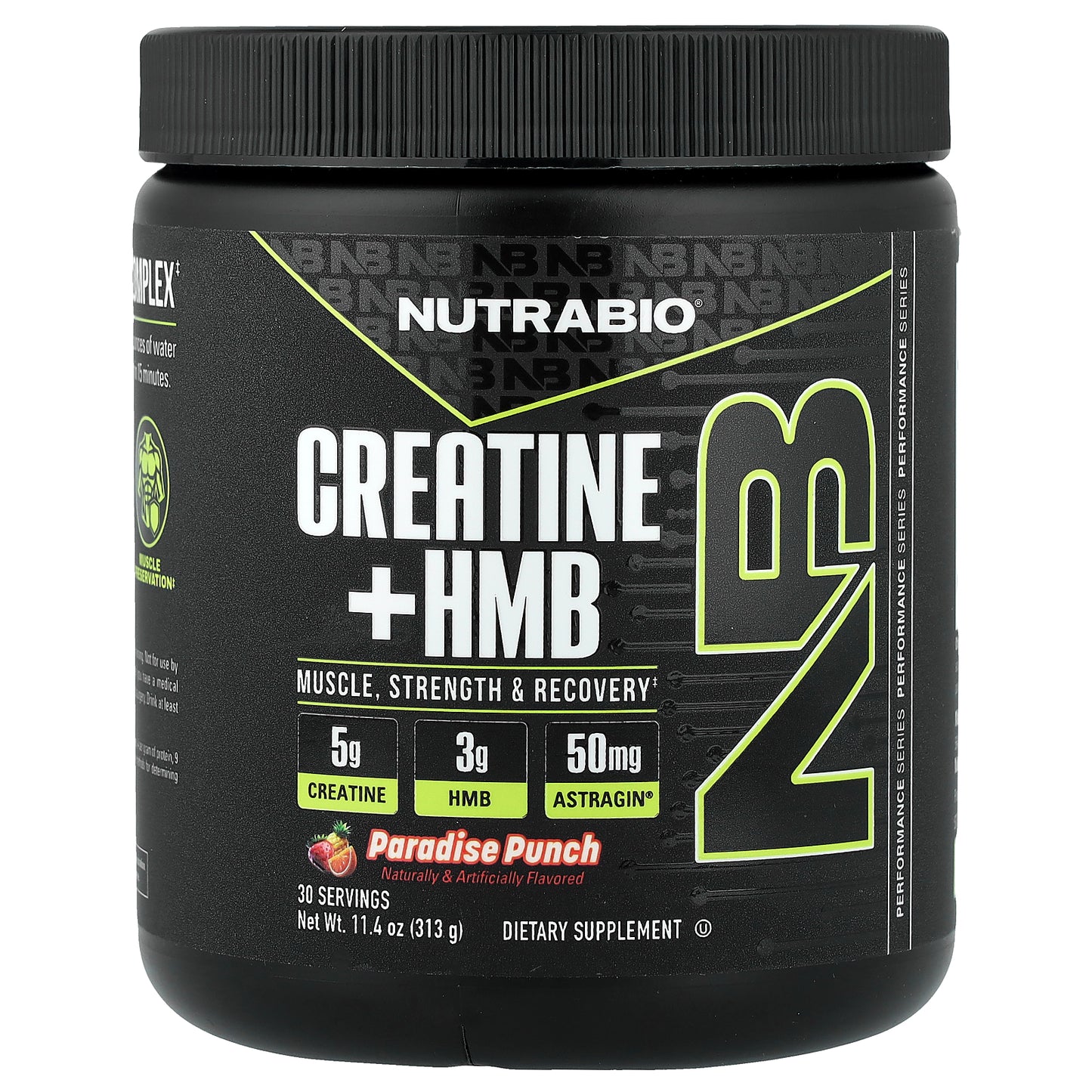 NutraBio, Creatine + HMB, Paradise Punch, 11.4 oz (313 g)