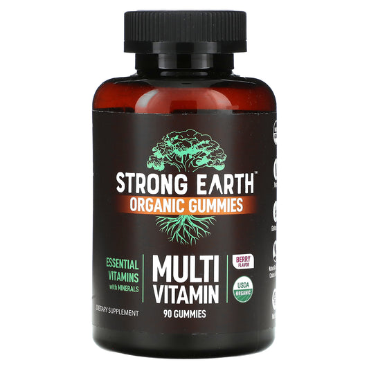 YumVs, Strong Earth Organic Gummies, Multi Vitamin, Berry, 90 Gummies