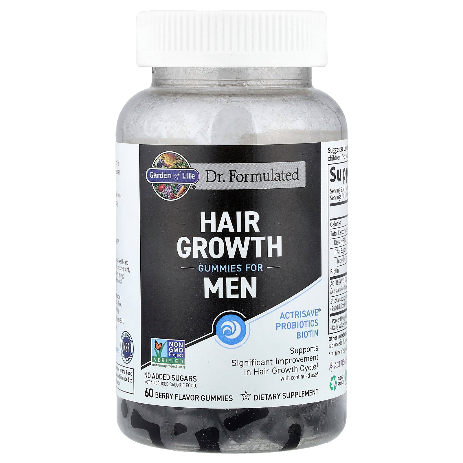 Garden of Life, Hair Growth Gummies for Men, Berry, 60 Gummies