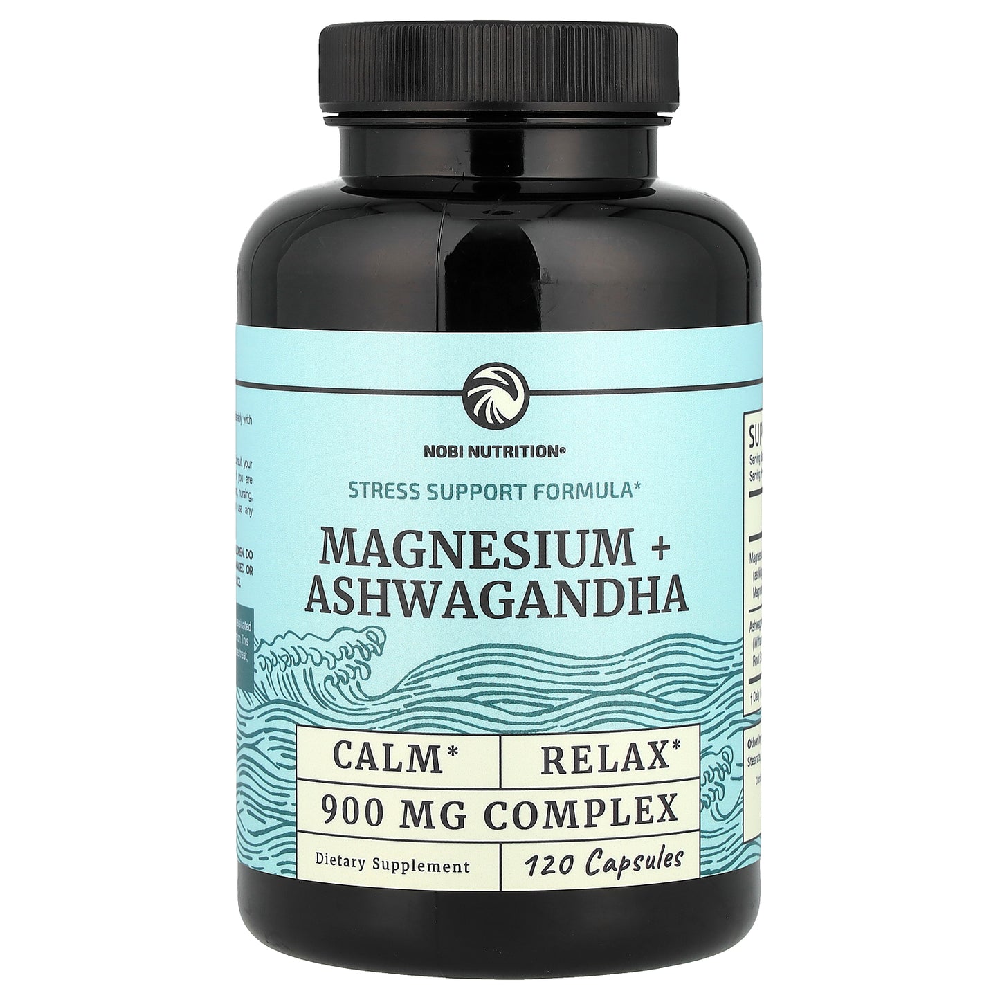 Nobi Nutrition, Magnesium + Ashwagandha, 120 Capsules