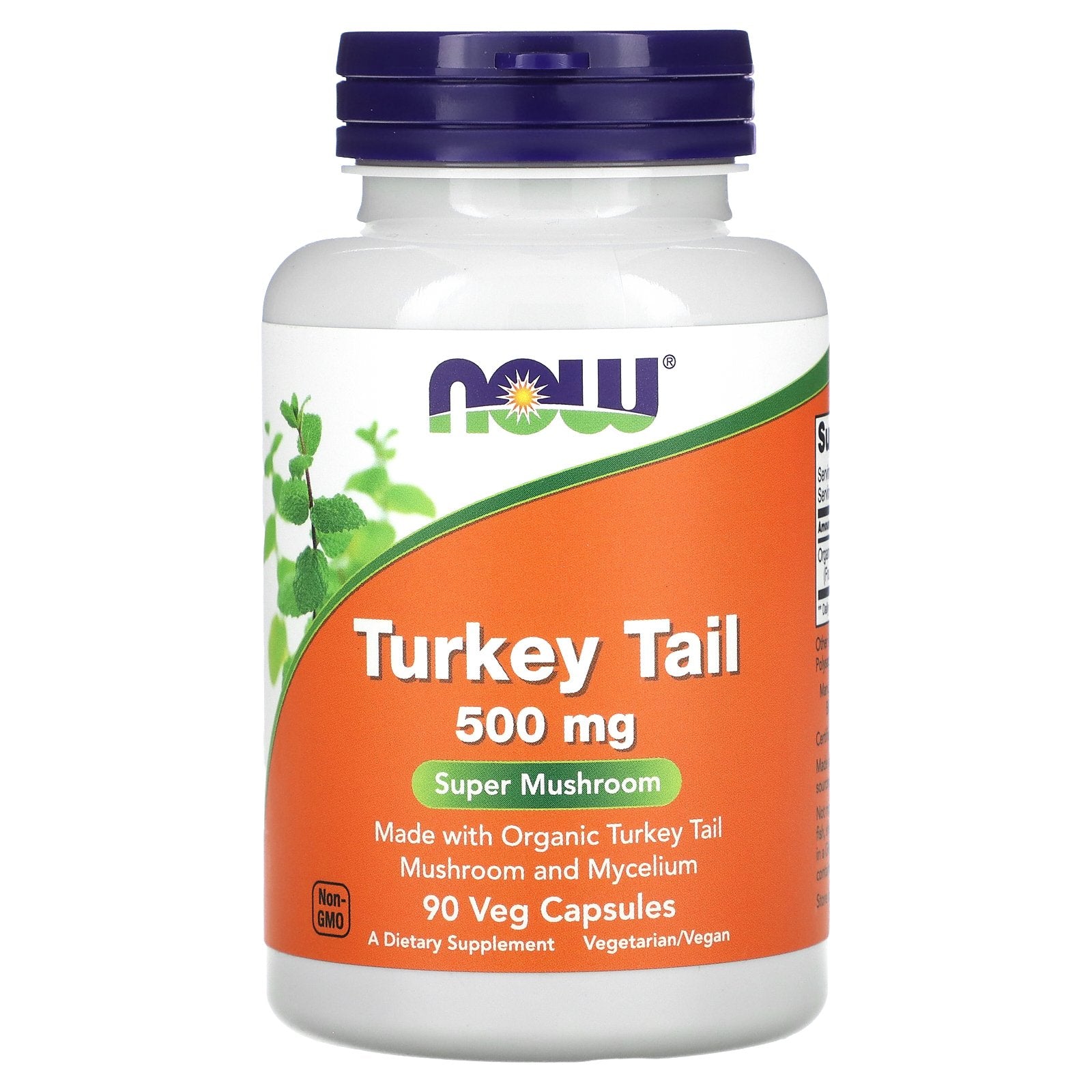 NOW Foods, Turkey Tail, 500 mg, 90 Veg Capsules (250 mg per Capsule)