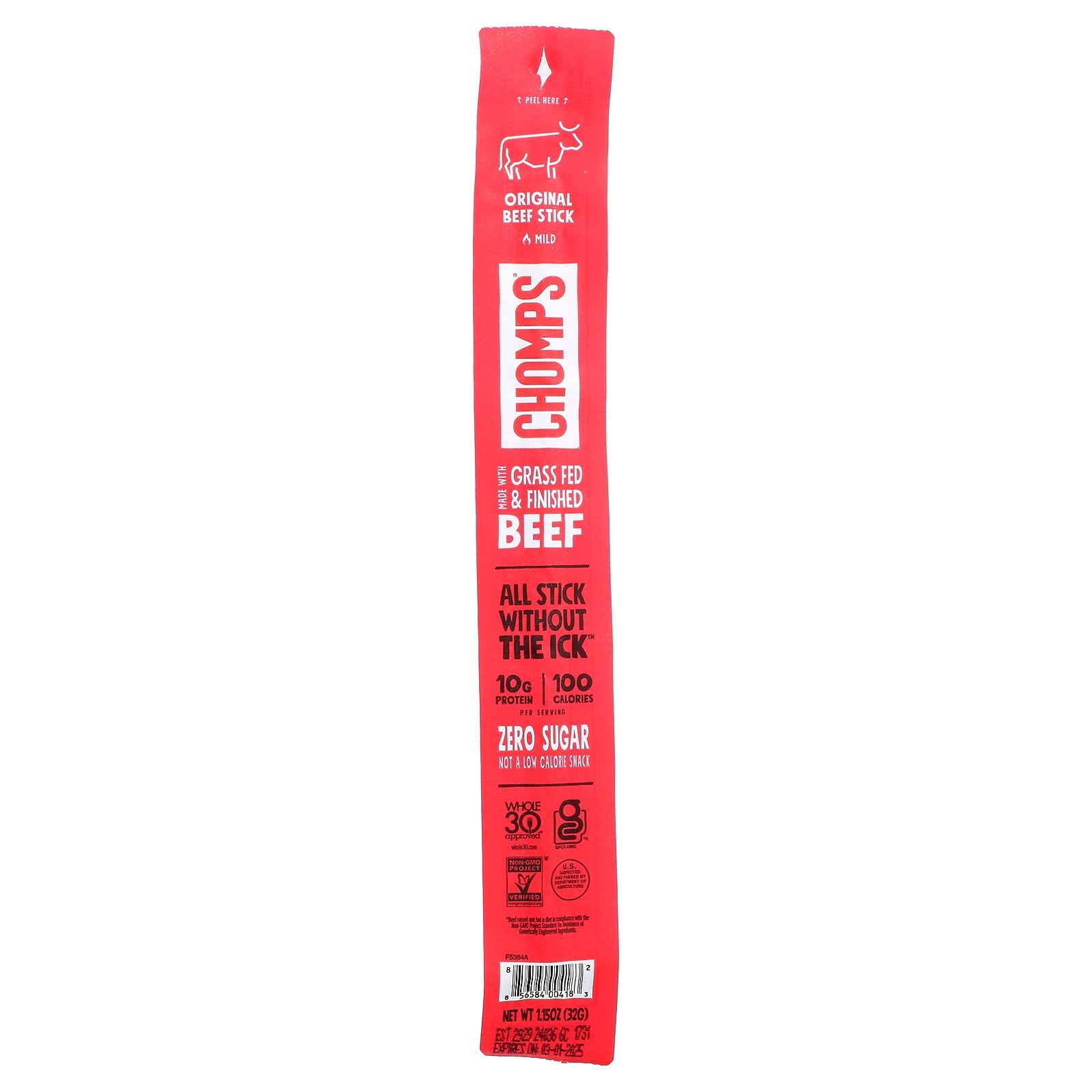 Chomps, Original Beef Stick, Mild, 1.15 oz (32 g)
