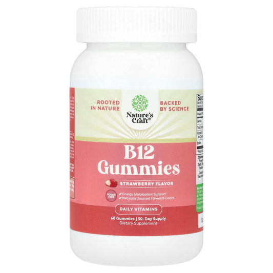 Nature's Craft, B12 Gummies, Strawberry, 60 Gummies