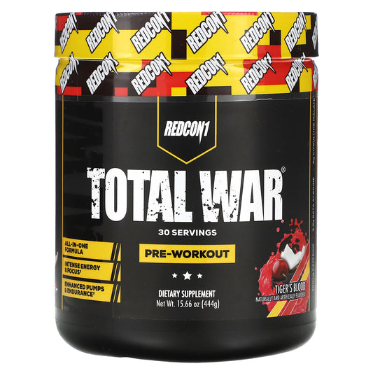Redcon1, Total War, Pre-Workout, Tiger's Blood Cherry & Coconut, 15.66 oz (444 g)