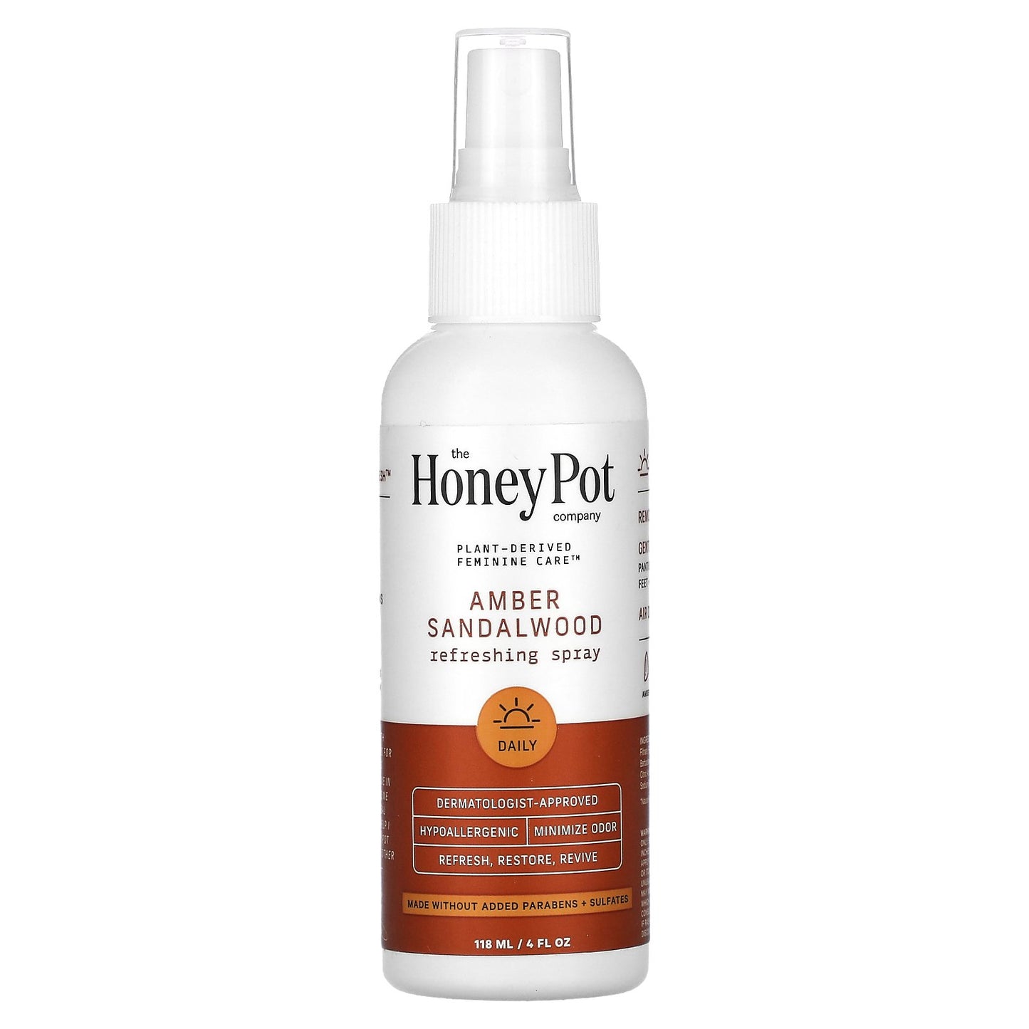 The Honey Pot Company, Amber Sandalwood Refreshing Spray, 4 fl oz (118 ml)