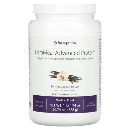 Metagenics, UltraMeal Advanced Protein, Medical Food, French Vanilla, 1 lb 4.74 oz (588 g)