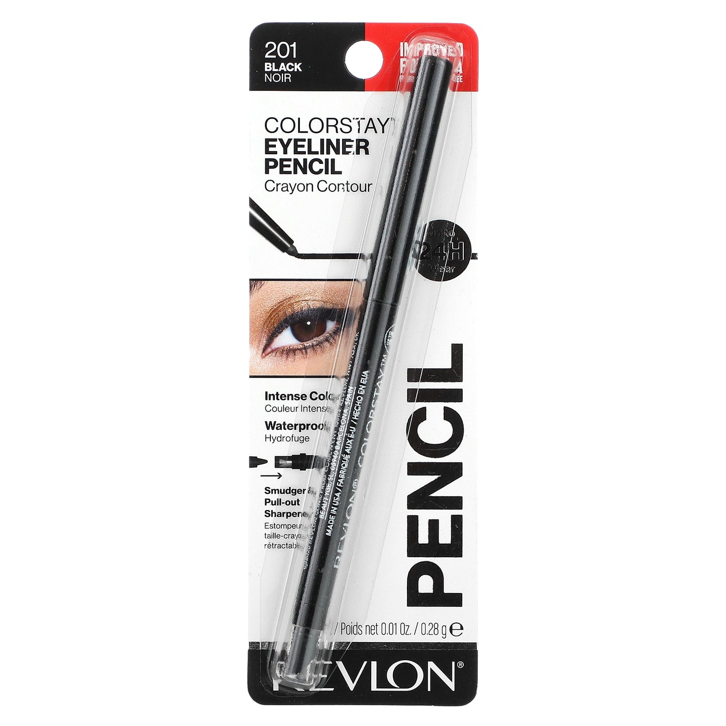 Revlon, Colorstay, Eyeliner Pencil, 201 Black, 0.01 oz (0.28 g)