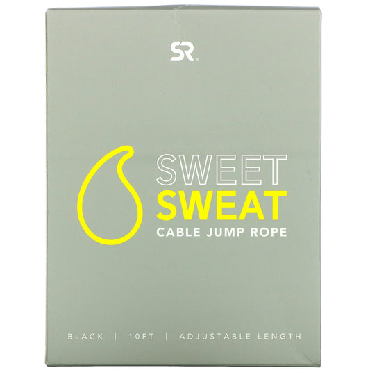 Sports Research, Sweet Sweat®, Cable Jump Rope, Black, 1 Jump Rope