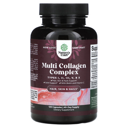Nature's Craft, Multi Collagen Complex, 120 Capsules