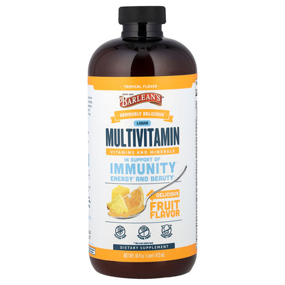 Barlean's, Seriously Delicious®, Liquid Multivitamin, Tropical, 16 fl oz (473 ml)