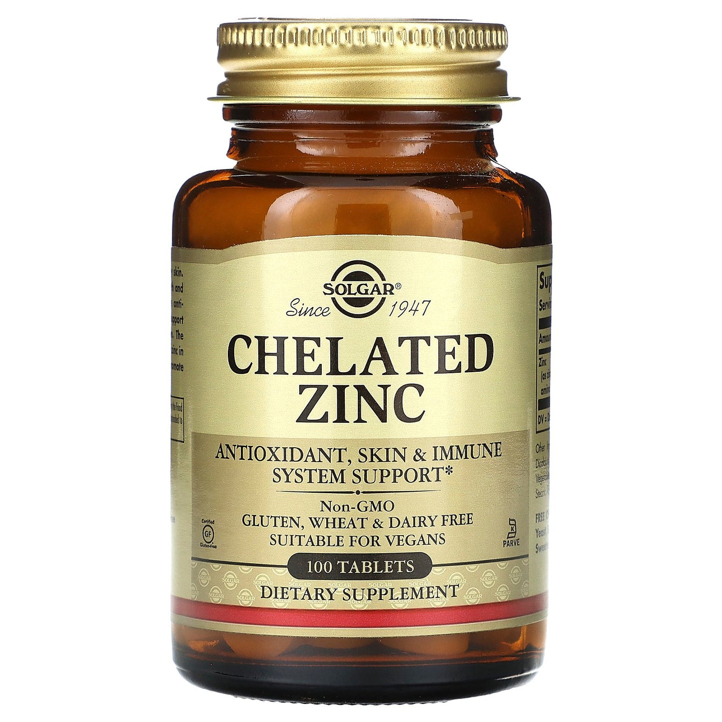 Solgar, Chelated Zinc, 100 Tablets (22 mg per Tablet)