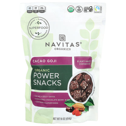 Navitas Organics, Organic Power Snacks, Cacao Goji, 16 oz (454 g)