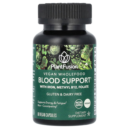 PlantFusion, Vegan Wholefood, Blood Support, 60 Vegan Capsules