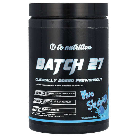 TC Nutrition, Batch 27, Clinically Dosed Preworkout, Blue Slushie, 12.35 oz (350 g)