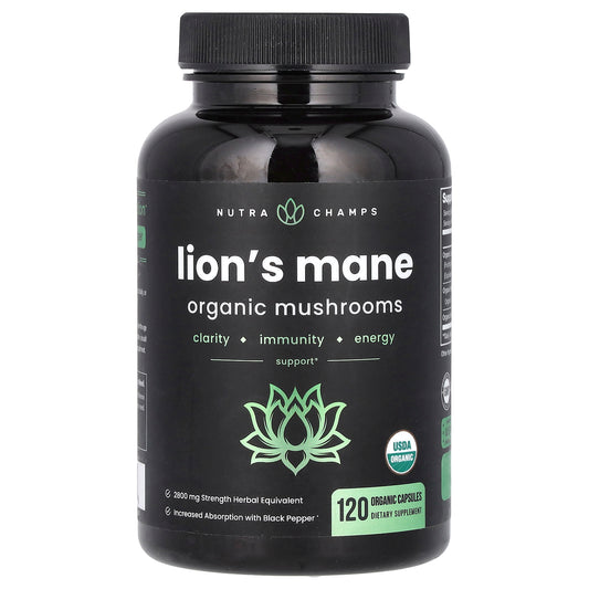 NutraChamps, Lion's Mane, 120 Organic Capsules