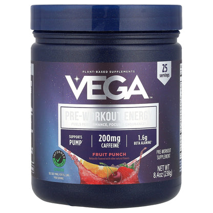 Vega, Pre-Workout Energy, Fruit Punch, 8.4 oz (238 g)