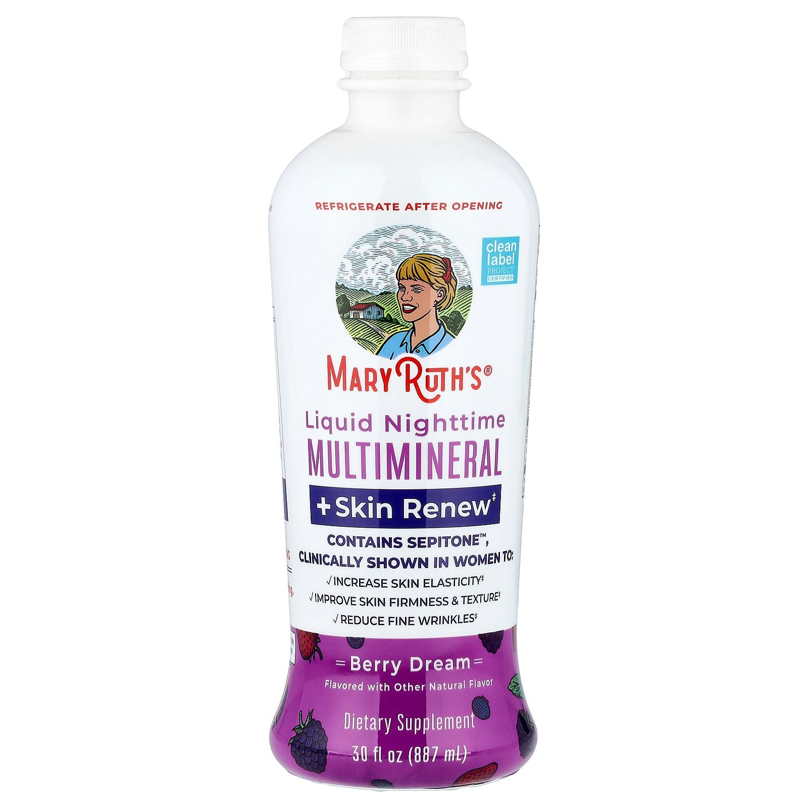 MaryRuth's, Liquid Nighttime Multimineral + Skin Renew, Berry Dream, 30 fl oz (887 ml)