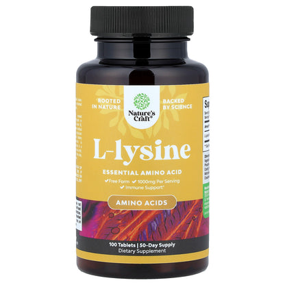 Nature's Craft, L-lysine, 100 Tablets (500 mg per Tablet)
