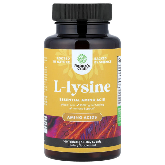 Nature's Craft, L-lysine, 100 Tablets (500 mg per Tablet)