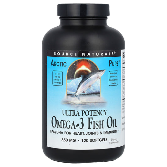 Source Naturals, Arctic Pure®, Ultra Potency Omega-3 Fish Oil, 850 mg, 120 Softgels