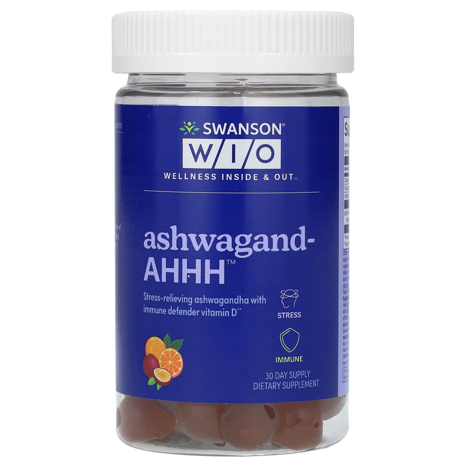 Swanson WIO, Ashwagand-AHHH, Passion Fruit-Orange, 60 Gummies